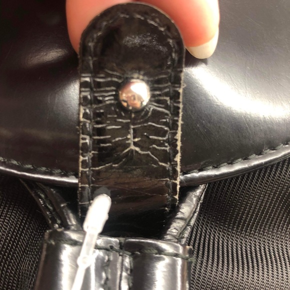 Authentic GUCCI Logos Bamboo Mini Backpack Bag Nylon Leather Black Italy - Picture 5 of 15